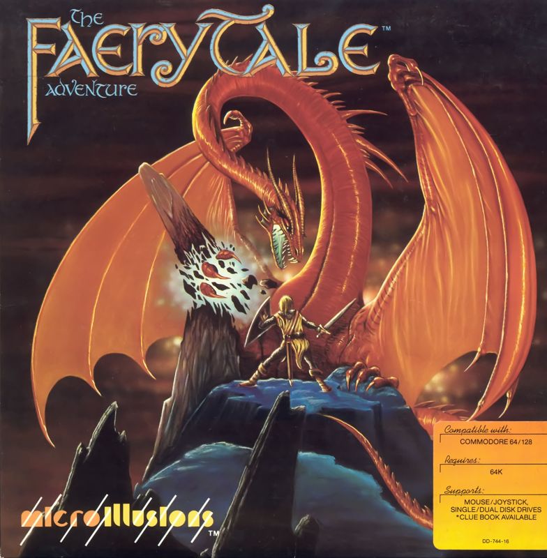 Faery Tale Adventure box art for Commodore 64